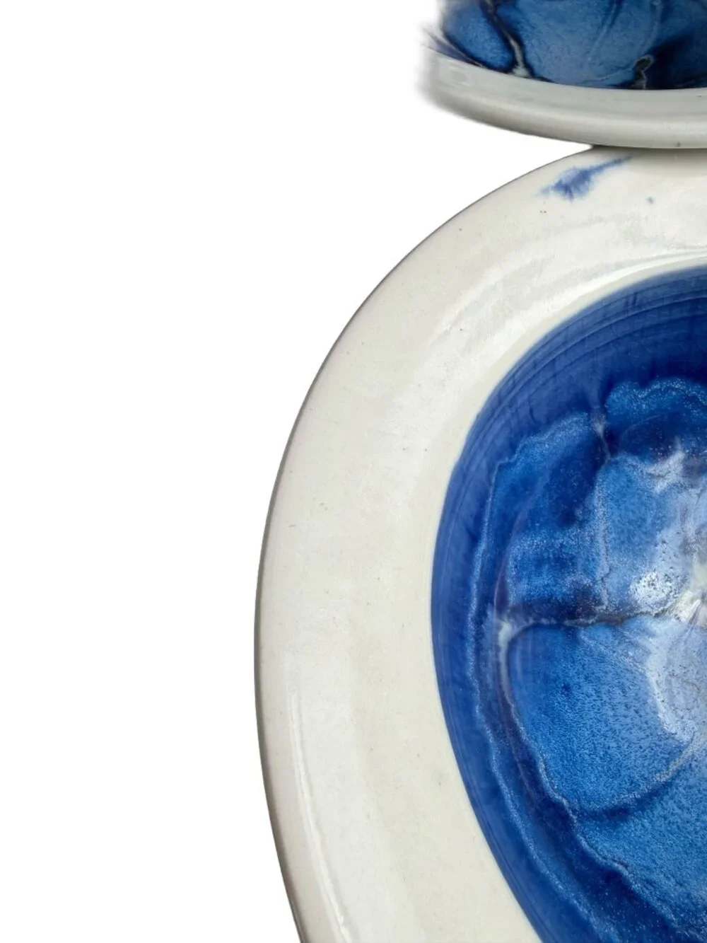 Handmade Blue White Hand Thrown Stoneware Bowls Set of 2 Cottagecore Farmhouse